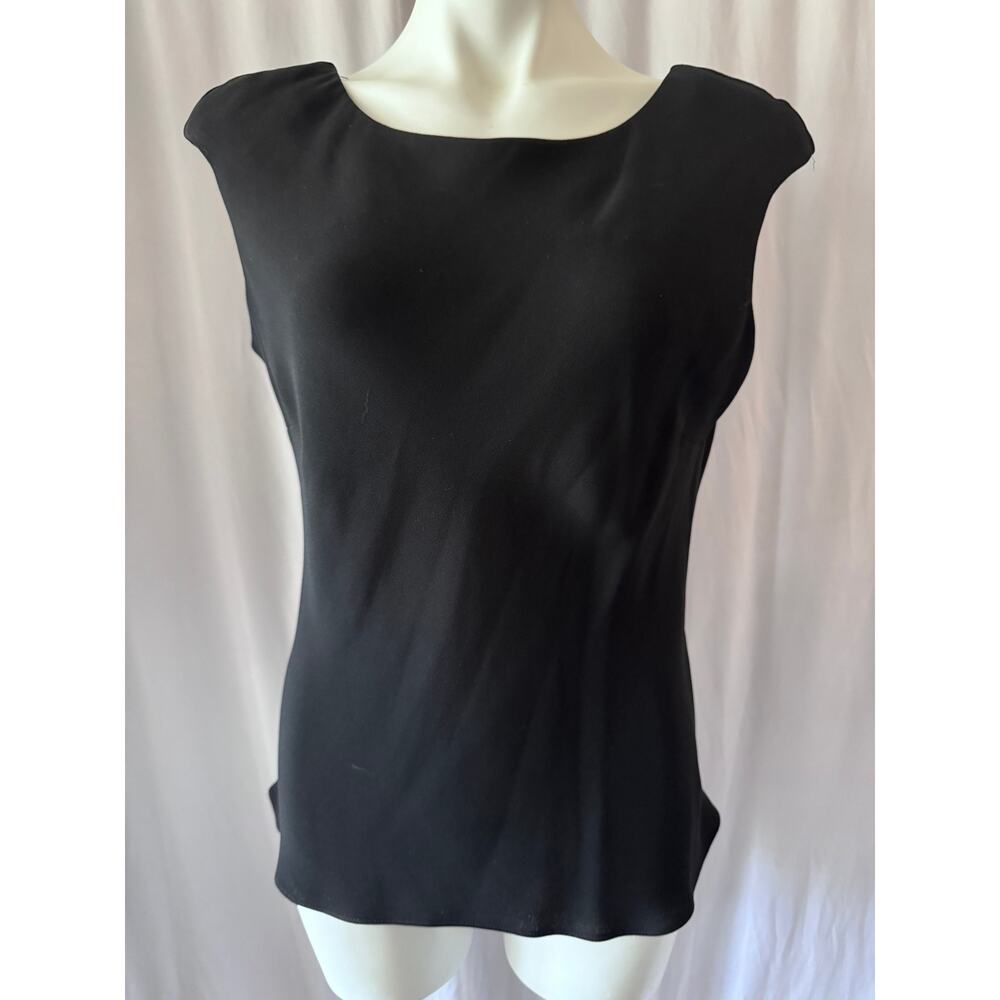S.L. Fashions Black Strappy Back Blouse - Size 12